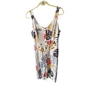 Tropical Print Sleeveless Dress